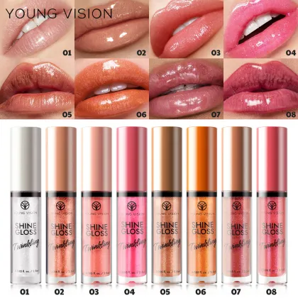Fine Flash Lip Gloss - 8 Color Pearlescent Lip Glaze