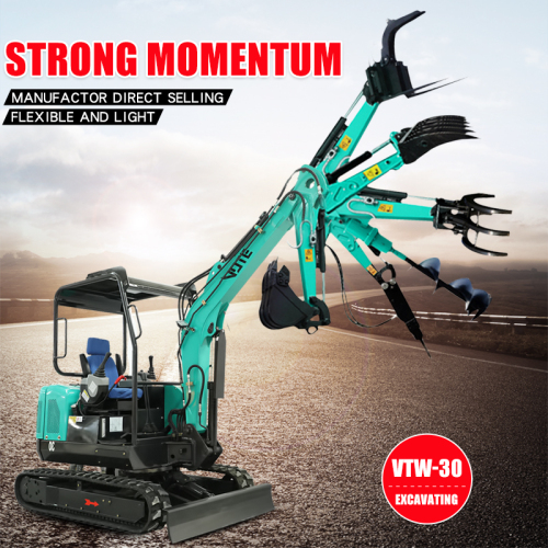 VOTE VTW-30 China CE Sale Mini Excavator 3 Ton Designed Digging Machine Multi-Function Small Hydraulic Crawler Excavator