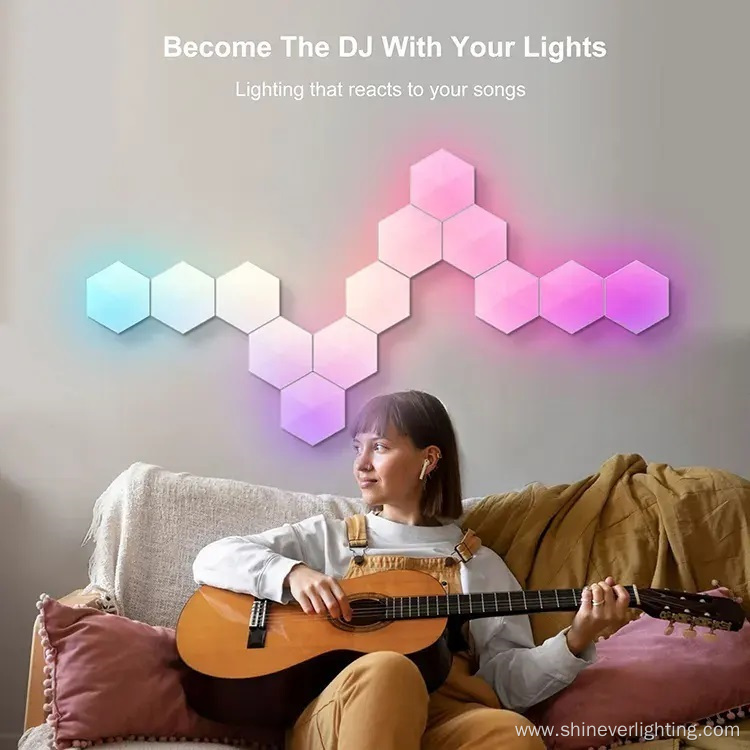 Wifi Linkable Dimmable Rgbic Led Hexagon Panel Lights