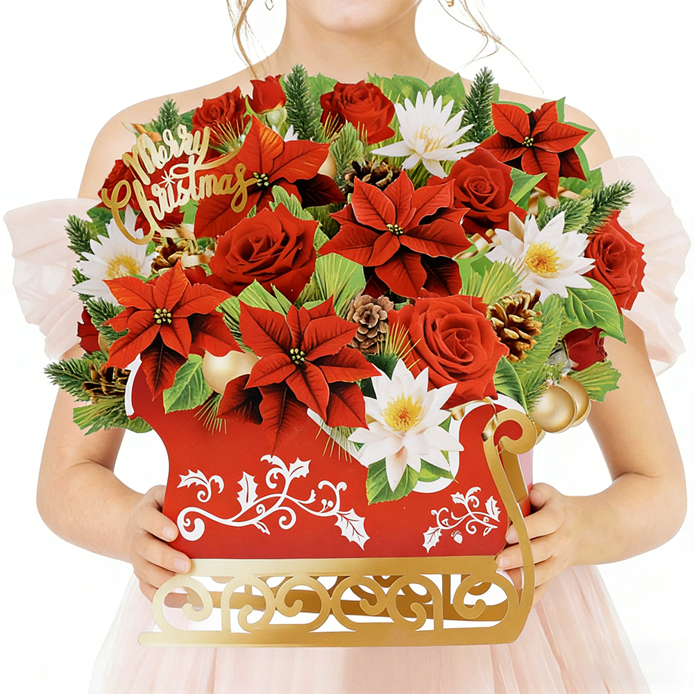 christmas bouquet greeting card