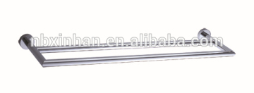 wall fitting bathroom accessories,elegant stylish chrome plating solid brass double towel bar
