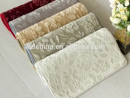 Direct manufacturer Rose cut flowers home washable mats non-slip bath mats