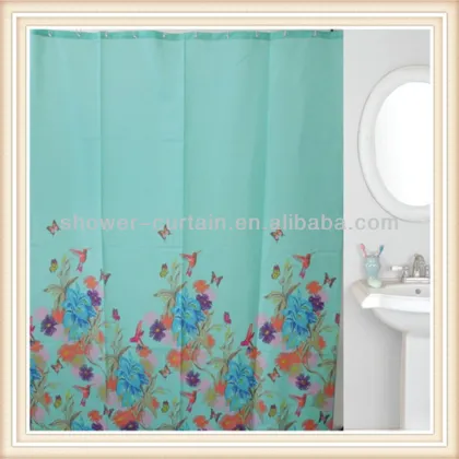 green red hemp shower curtain