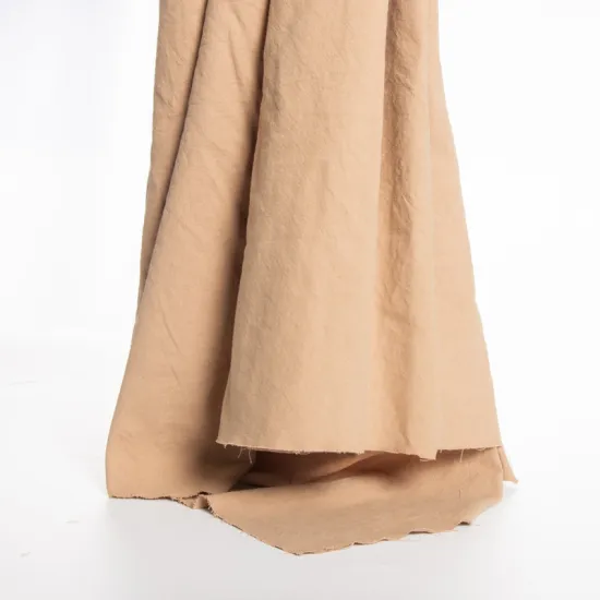 Flame-Retardant Pure Cotton Solid Color Washed Cotton-Linen Fabric.