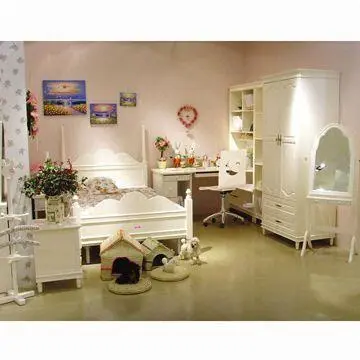 Children's Bedding Set, Made of Solid Wood, Includes Dresser with Mirror