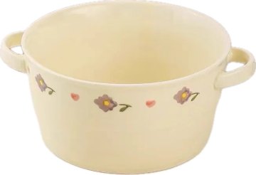 Purple Bauhinia Double Ear Soup Bowl