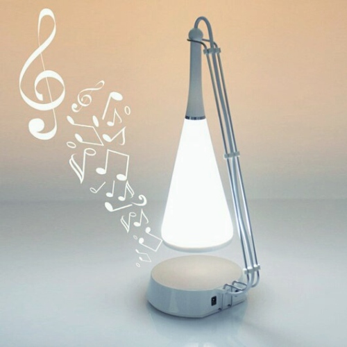 Vit musik LED bordslampa