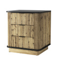 3 Drawer Nightstand with Wood Finish Minimalist Style