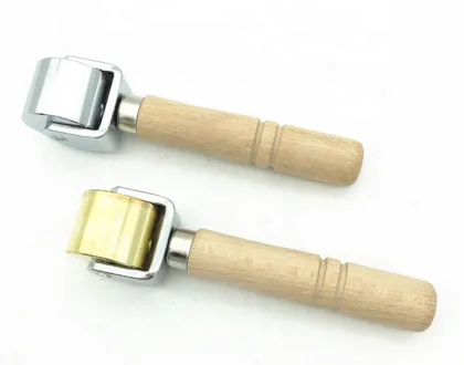 S/M/L Sizes DIY Wooden Handle Steel Leather Roller - Leather Hand Tools