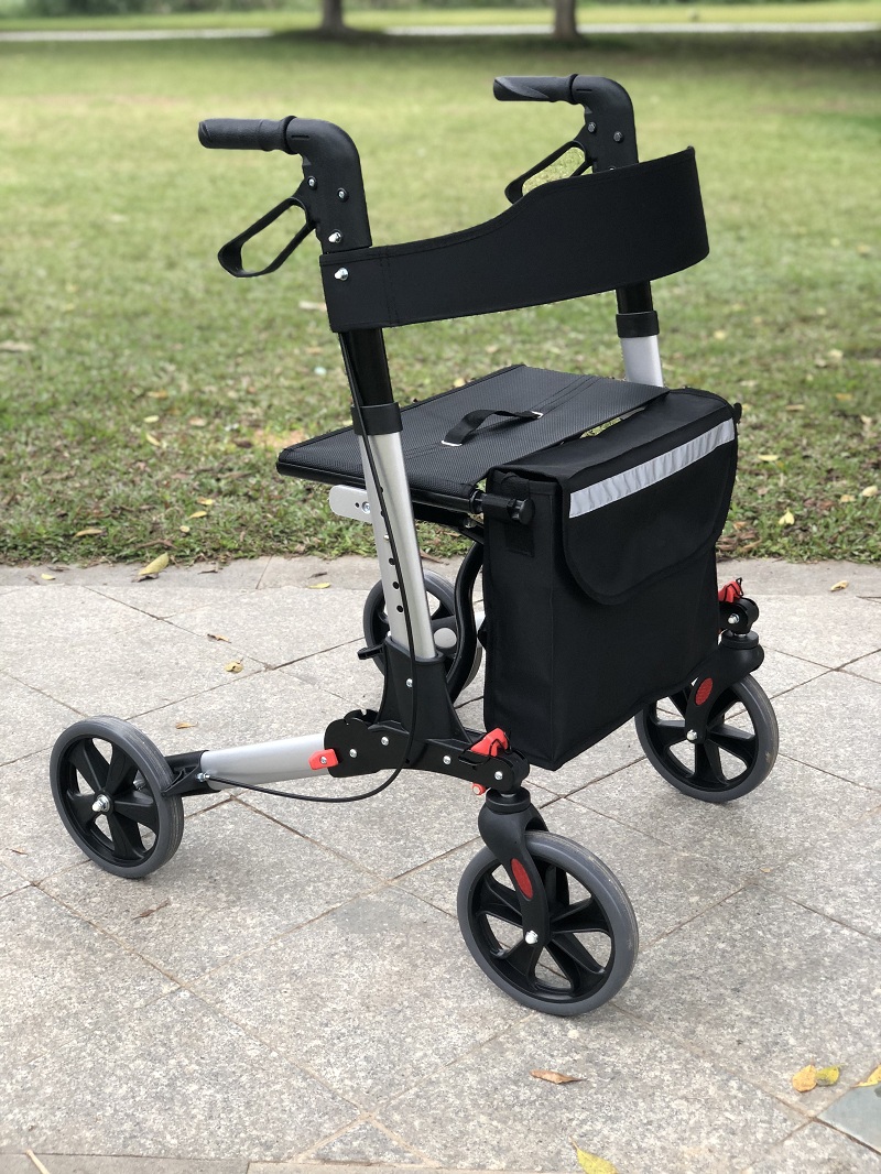 Tonia Medical Aluminium Rollator 4 Wheels Euro Rolling Walker dla seniorów i osób z diabła tra01a