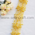 Guirnalda de cuentas de perlas de plástico dorado claro con cuentas de 3 + 8 mm