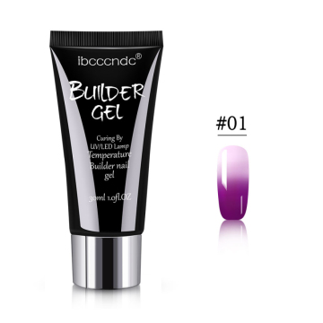 Quick Glue-On Poly Gel Nail Tips for Temperature Color Change Nail Art