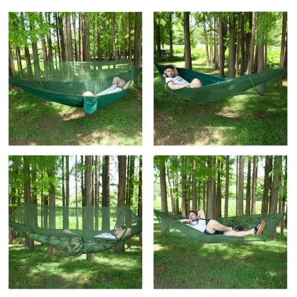Anti-Mosquito Double Nylon Hammock with Mosquito Net for Outdoor Camping