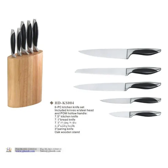 5pcs kitchen knife set with wooden block