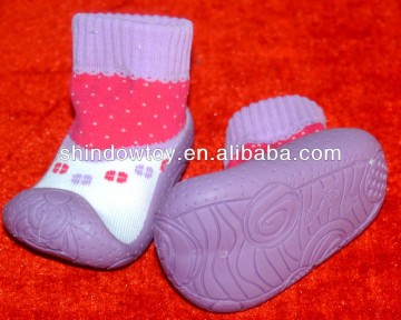 soft rubber sole baby shoe sock