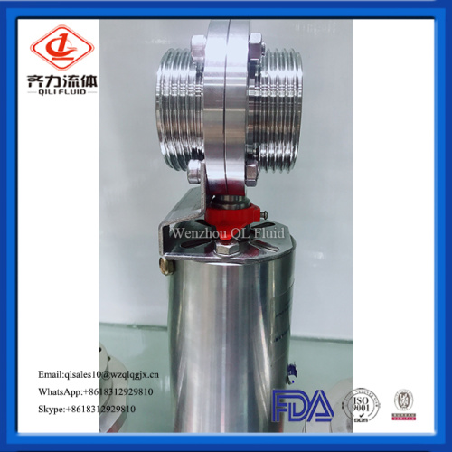 SS304/SS316L sanitary thread pneumatic butterfly valve