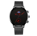 제네바 미니멀리스트 캐주얼 스포츠 가죽 시계 블랙 간단한 아날로그 남자 손목 시계 중국 브랜드 광저우 손목 시계 도매