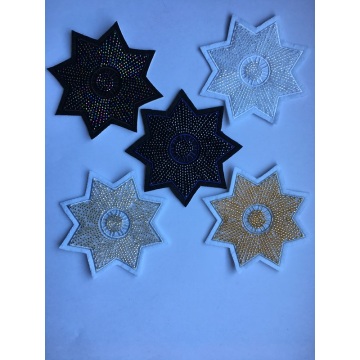 crystal handmade flower beaded star embroidery patches