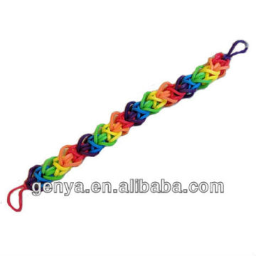 Fashion Hot Sale DIY rainbow rubber band bracelet