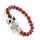 Red Jasper 8MM Round Beads Stretch Gemstone Bracelet with Diamante alloy Owl Piece