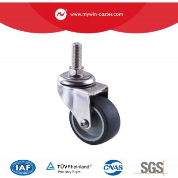 Light Duty Stainless Steel TPR Thread Stem Swivel Caster