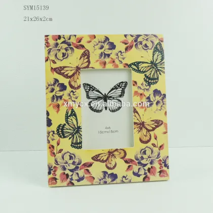 MDF Picture Frames Black Photo Frame with Butterflies