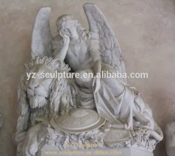 large indoor white marble angel of beautiful lying lady carvings