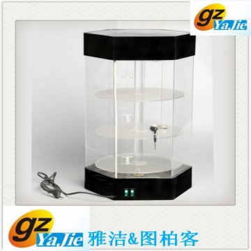 Top quality hexagonal acrylic display cases with 3 tiers