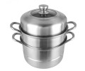 Pot à vapeur à 2 étages en acier inoxydable