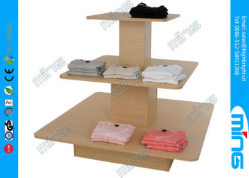 Economy T Shirt Wooden Store Displays Rack In Melamine , Modern Design