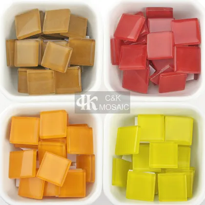 Orange Glass Tile for Mosaic Art Craft Supply