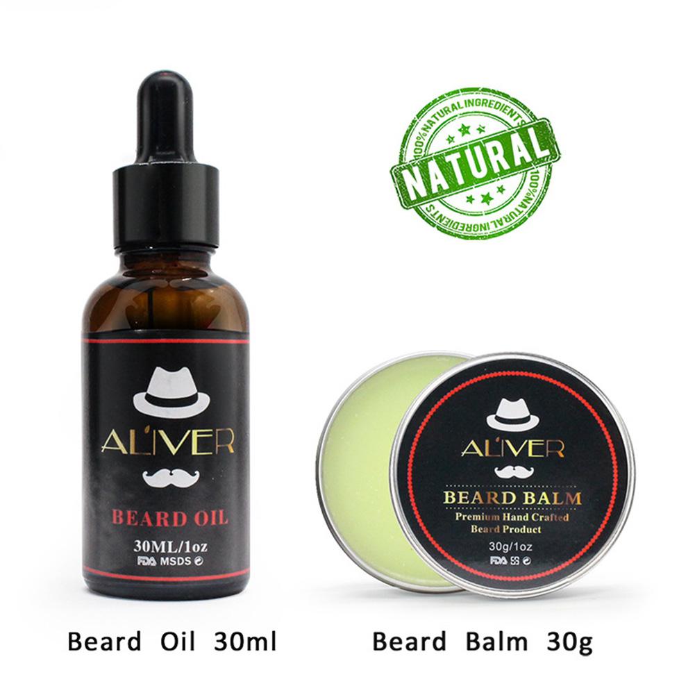 7 Pcs/set Men Beard Care Kit Beard Comb Pig Bristle Brush Beard Growth Cream Beard Oil Styling Cleaning Adult Costumes Beard Kit