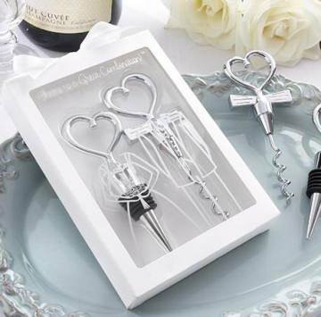 Love Bride and Groom Shaped Bottle Opener and Stopper Set