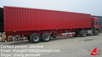 three axles van type semi trailer, cargo trailers for sale made in China