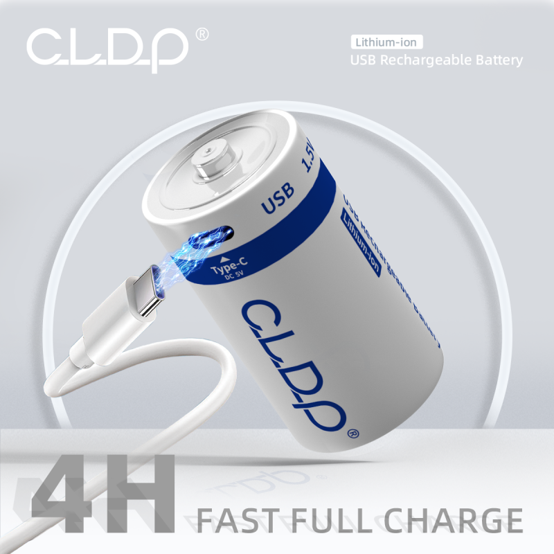 1.5V Lithium USB rechargeable D battery