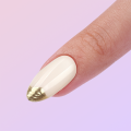 Waterproof Luxury almond false nail with golden liners