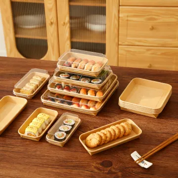 Recyclable Kraft Paper Disposable Sushi Tray