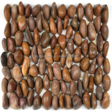 Wholesale Natural Red Pebble Stone Mosaic Tiles for Flooring and Home Decoration