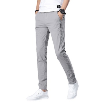 Custom Logo Slim Fit Cotton Plaid Trousers for Men