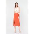 Ladies Skirt  Pleated Pencil Skirt with a Side Slit Factory