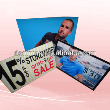 Hot selling strut PVC board posters for men's clothing sales promotion