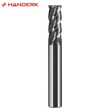 Professional Handerk CNC End Mill Set: 2/3/4 Flute Solid Carbide Tools with Tungsten Steel, for Corner Radius Milling and High-Hardness Cutting Applications (HRC 55/65/75)