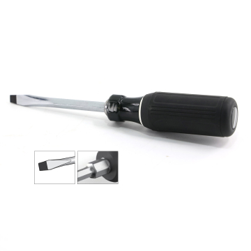 Professional Chrome Steel Flat Head Screwdriver with TPR Handle - 1/4 x 4 Inch