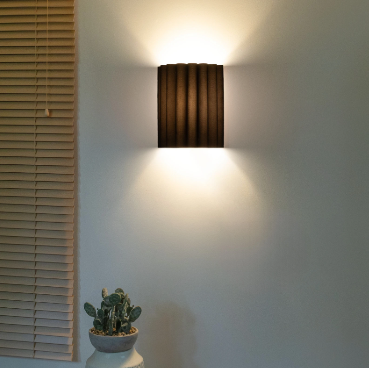 Microfibre shade LED light bulb wall lamp (3)