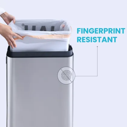 Stainless Steel Wooden-Leg Induction Trash Can