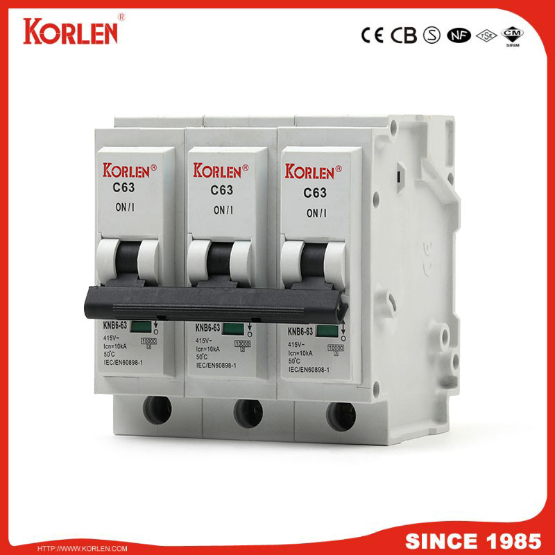 10ka Mini Circuit Breaker Plug-in Type MCB 63A