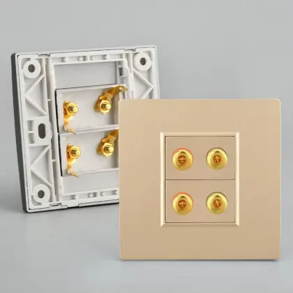 KTV Bar Headset Microphone Audio Panel with EU Standard 2.4 Port Speaker Socket