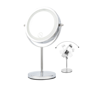 Specchio per trucco a LED in metallo a 360 gradi