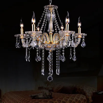 European American Crystal LED Chandelier Pendant Lamp