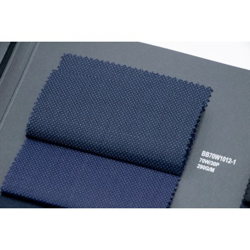 Navy Basketweave 70% Wool Fabric
